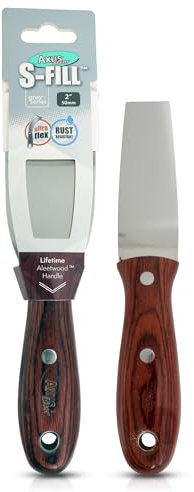 Axus Decor S-Fill (Grey Series) Stainless Steel Flexible Filling Knife, Filler Knife - Putty Knife for Professional & DIY Projects - Anti Rust Blade and Ergonomic Aleetwood Handle - 1 Inch/ 25mm