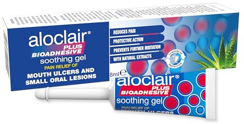 Aloclair Plus Bioadhesive Gel 8ml - Helps relieve pain from Mouth Ulcers and Small Oral Lesions. Up to 12+ Hours Protection, No-Touch Application, Suitable for Adults & Children 4 years+