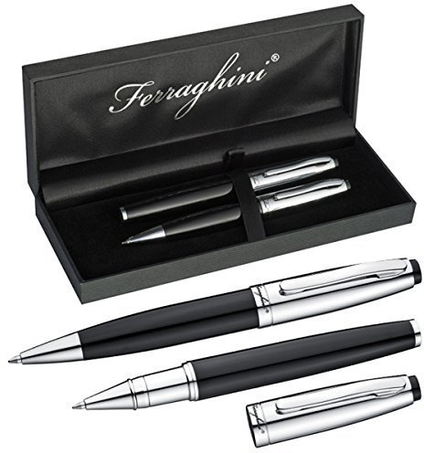 Ferraghinie Schreibset mit Kugelschreiber und einem Rollerball im edlen Etui