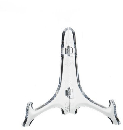 6 Stück Tellerständer/Tellerhalter/Aufsteller klappbar 125mm transparent | 6er Set, Transparent durchsichtig, Einfacher Aufbau, für runde Teller und Platten bis 150mm / 15cm Durchmesser
