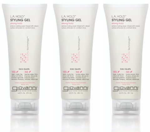 GIOVANNI La Hold Styling Gel - Hair Gel For Men & Women, Strong Hold Hair Gel In Bulk For Curly, Straight & Wavy Hair, Control Super Hold Slick Gel - 6.8 Fl Oz (Pack Of 3)