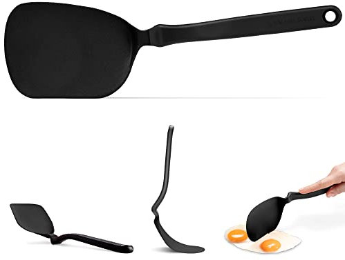 Dreamfarm CHOPULA Nylon Pfannenwender | Schwarz | Flexibler Pfannenwender Kunststoff | Ideal zum Wenden und zerteilen ihrer Pfannengerichte | Hitzebeständig bis 250°C | Spülmaschinenfest | BPA frei