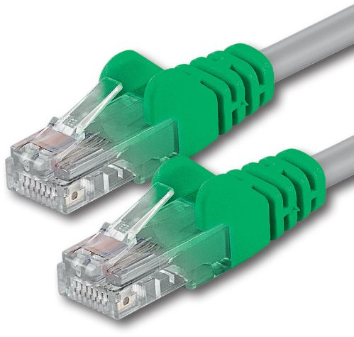 1aTTack.de 1x 0,5m Câble Réseau Cat6 Cat 6 - RJ45 Ethernet LAN DSL Routeur Modem - Crossover gris