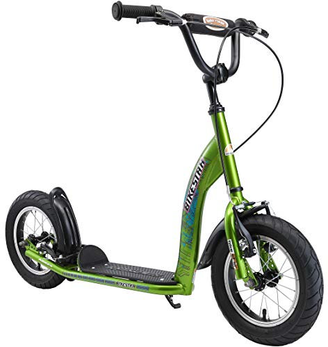 BIKESTAR Roller Kinderroller Tretroller Kickscooter mit Luftreifen für Jungen und Mädchen ab 6-7 Jahre | 12 Zoll Sport Kinder Scooter | Grün | Risikofrei Testen