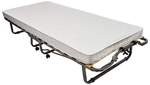 Veraflex 270/90x200 COV Colonia Gästebett, 90 x 200 cm, Metall Rahmen anthrazit, Matratze hellgrau incl. Schutzhülle