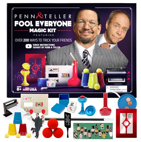 Penn & Teller Fool Everyone Magic Kit, Officially Licensed Magic Set with Video Tutorials, 200 Plus Tricks – Games for Kids 8–12, Boy Toys, 8 Year Old Girl Birthday Gift, Gifts for 10 Year Old Boys