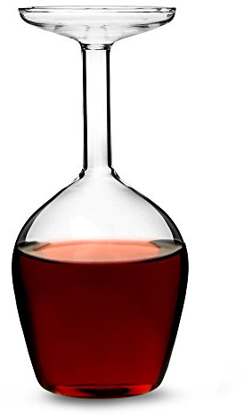 drinkstuff Copa de vino invertida 375 ml, copa de vino novedosa para regalo