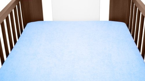 Terry Towelling Fitted Sheet 140x70cm Nursery Baby Cot/Cotbed/Mattress (Blue)