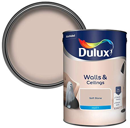 Dulux Walls & Ceilings Matt Emulsion Paint - Soft Stone - 5L