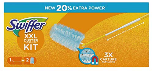 Swiffer Staubmagnet XXL Set 1 Teleskop-Griff plus 2 Staubmagnet-Tücher, 1er Pack (1 x 1 Stück)