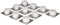 Sysfix Tope de Puerta Adhesivo Blanco con Base Inoxidable (Caja de 10 Unidades), 4,5x4,5x1,8 cm