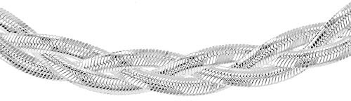 Tuscany Silver Damen Fischgrätkette Halskette Sterling Silber Miteinander verflochten Flexibel 43cm/17zoll