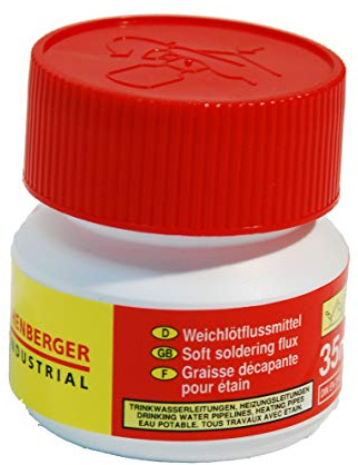 ROTHENBERGER Industrial Weichlötflussmittel | 35 ml | Verbessert die Fließfähigkeit und Haftung des Lotes für Kupferrohre in Kalt- und Warmwasserinstallationen | 045266E