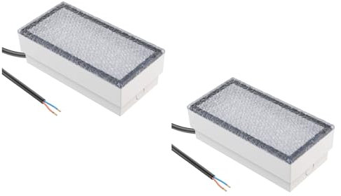 ledscom.de 2 Stück LED Pflasterstein Bodeneinbauleuchte CUS für außen, IP67, eckig, 20 x 10cm, 2,8 W, 251lm, warmweiß