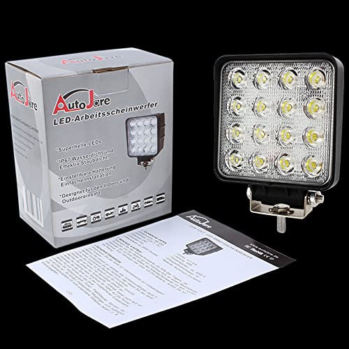 48W LED Offroad Arbeitsscheinwerfer weiß 12V 24V 4560 Lumen Flutlicht Reflektor worklight Scheinwerfer Arbeitslicht SUV UTV ATV Arbeitslampe Traktor Bagger (20 Stück)