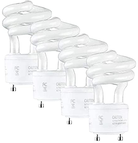 SLEEKLIGHTING 13Watt T2 Spiral CFL GU24 2 Prong Light Bulb Base 2700K 900lm -UL Approved 120v 60Hz Light Bulb- Mini Twist Lock Spiral -Self Ballasted Compact Fluorescent -Warm White Light 4pack