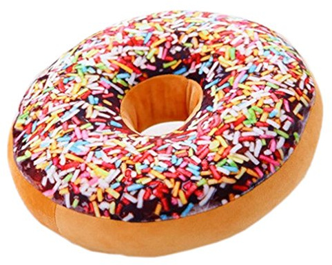 Nunubee rundes Donut-Kissen, Plüsch, Zierkissen für Bürostuhl, Autositz., Muster 4, 40 * 40cm