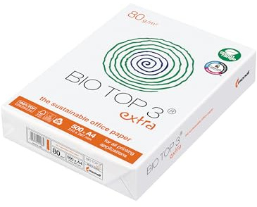 Mondi Biotop 3 extra kontorspapper/2038010001 DIN A4 vit räfflad 80 g/kvm diameter 500
