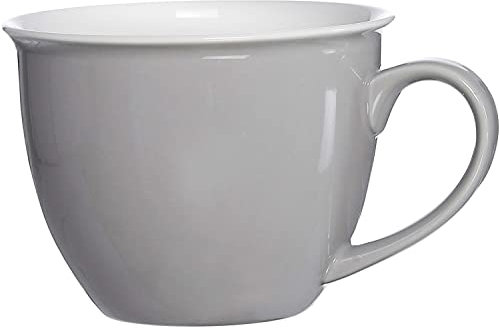 Ritzenhoff & Breker Doppio 576818 Jumbo Tasse à café au lait, vaisselle, porcelaine, gris, 350 ml, 1 pièce