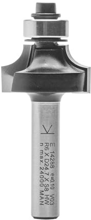 ENT 14288 Abrundfräser HW, Schaft (S) 8 mm, Durchmesser (D) 24,7 mm, NL 12,7 mm, R 6 mm, SL 32 mm, mit Kugellager