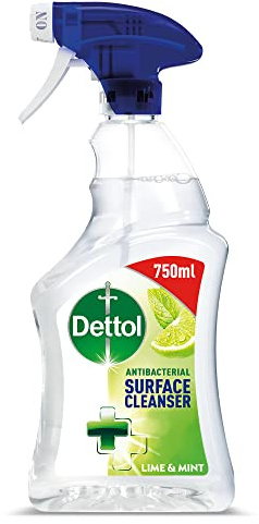 Dettol Antibacterial Surface Cleaning Spray, Lime and Mint, 750 ml (Pack of 1) (Packaging May Vary)