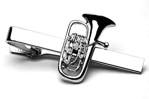 Libero Designs Euphonium Krawattenklammer Krawattennadel – tolles Messingband-Geschenk, Metall, Messing, Kein Stein
