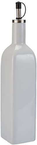 Cilio Ölflasche MEZZO 500 ml, Edelstahl-Ausgießer mit Verschlusskappe | Mit Silikondichtung, präziser Dosierung durch Luftrückführung sowie Aufklebern für Öl und Essig in 9 Sprachen