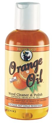 Howard Vernis pour meuble à l'huile d'orange pour nettoyage du bois, traitement conditionnant protège les armoires et les antiquités, restaure l'éclat naturel sur toutes les surfaces, 140ml