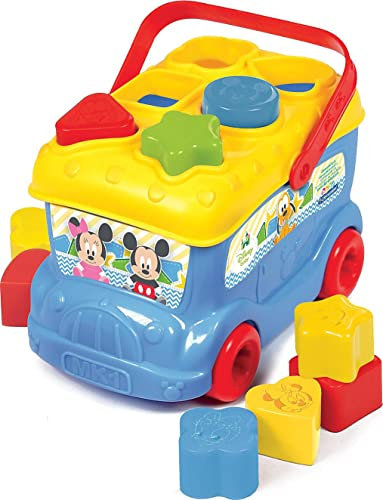 Clementoni Mickey and Friends Shape Sorter Bus, Color May Vary