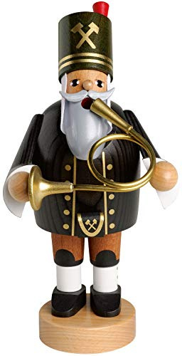 KWO Olbernhau 21180 Räuchermännchen Bergmann mit Horn, 20 cm