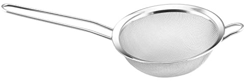 YBM HOME Stainless Steel Fine Mesh Strainer Colander Sieve with Handle for Rinsing Grains Beans Rice Fruits etc.Silver (1, 5 inch)