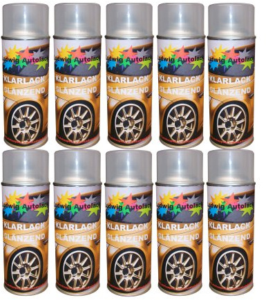 LudwigLacke 10 Spraydosen Klarlack glänzend Autolack 400ml