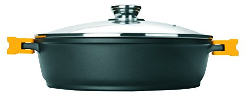 IBILI - Sauteuse Evolution en Fonte d’Aluminium, Couvercle en Verre et poignées en Silicone, 28 cm, Antiadhésif, Compatible avec l’Induction