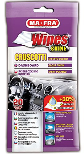 Mafra H0378, Wipes Clean, Lingettes pour tableaux de bord Effet brillant, Idéal pour chaque Type de Surfaces intérieures de la Voiture, Protection et Nettoyage en Un seule passage, 20 Pièces