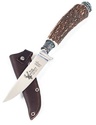 Almbock Trachtenmesser Jagdmesser Hirschhorn original Grandl - exclusives, handgemachtes Jagd-Nicker,Solinger Stahl, verziert mit Grandl und Eichenlaub für Wiesn