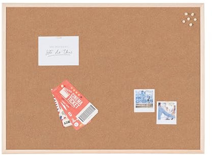 Bi-Office Korktafel / Pinnwand mit Holzrahmen- 5 Größen wählbar - 80 x 60 cm