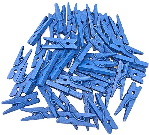Bleu foncé 25 mm Mini Pinces à Linge en Bois Craft Scrapbooking pour décoration de fête de mariage vintage