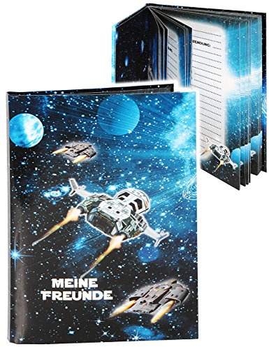 Meine Freunde Buch - Weltraum - Space - Raumschiff - Schule & Kindergarten/Vorschule Kita - dick gebunden - für Schulfreunde Poesie A5 Softcover - Freun..