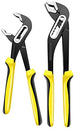 Tech Trader® Pair of 250mm & 300mm Sliding Plumbers Waterpump Pliers with Cushion Grip Handle