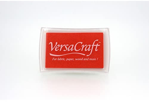 Tsukineko VersaCraft Stempelkissen - Orange, Tangerine - Groß - Wasserbasis, Deckend, Beständig gegen Ausbleichen - Embossing
