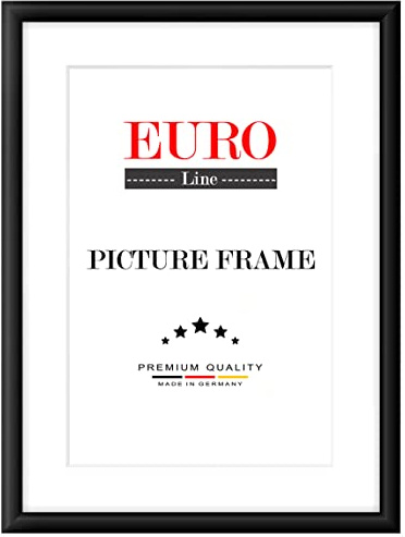 EUROLine Cornice in legno 36 x 19 cm Nero opaco con vetro acrilico antiriflesso per | Immagini | manifesti | cornici per puzzle | disponibile in 22 colori