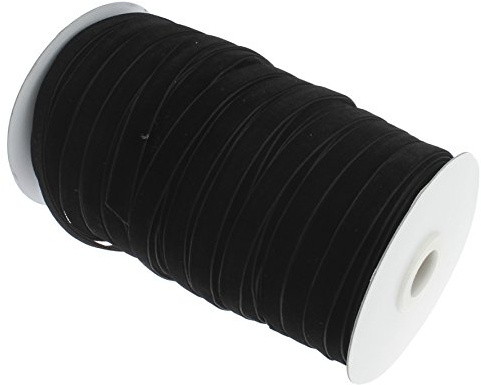 Perlin Samtband Samtborte Schmuckband Schleifenband Zierband Zierborte Borte Band 10mm 10 Meter (Schwarz)