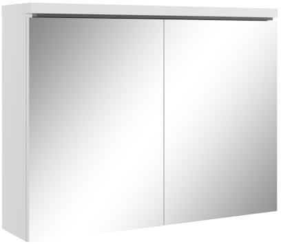 Badplaats Spiegelschrank Paso 80 x 60 cm Weiß - Badezimmerschrank mit Spiegel und 2 Türen
