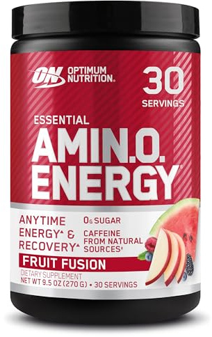 Optimum Nutrition Amino Energy - Pre Workout with Green Tea, BCAA, Amino Acids, Keto Friendly, Green Coffee Extract, Energy Powder - Fruit Fusion, 9.5 Ounce, 30 Servings (Packaging May Vary)