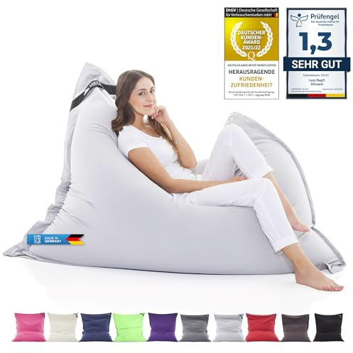 Lazy Bag® Sittsäck XXL 400L – 180x140 cm Bomull, Ljusgrå
