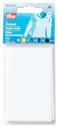 Prym 929524 Flickstoff Köper (bügeln) 12 x 45 cm weiß