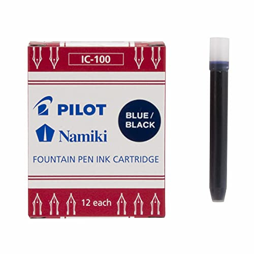 Namiki cartuccia di inchiostro per penna stilografica, blu/nero, 12 cartucce per confezione (69102)