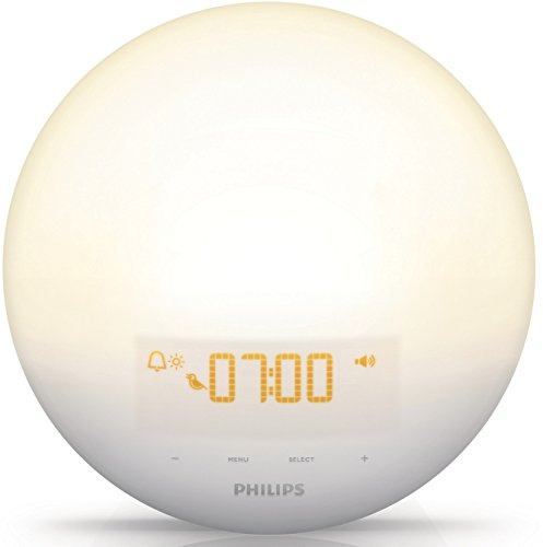 Philips HF3510/01 Wake-Up Light mit Sonnenaufgangsfunktion in 3 Farbstufen inkl. digitalem FM Radio