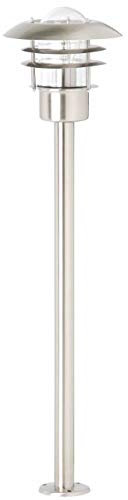 BRILLIANT lámpara Terrence lámpara de pie para exterior acero inoxidable | 1x A60, E27, 60W, adecuado para lámparas estándar (no incluidas) | Escala A ++ a E | Clase de protección IP: 44 - a prueba de