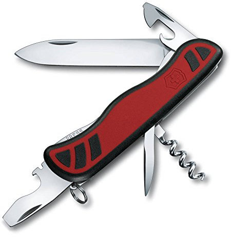 Victorinox - Coltellino Multiuso con Bloccalama - Nomad Grip Antiscivolo Rosso e Nero - V-0.8351.C
